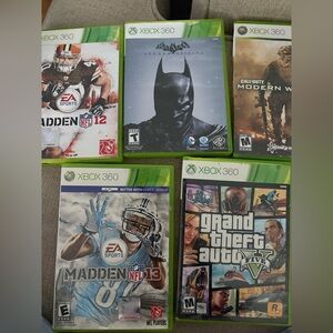 Xbox 360 Video Game Bundle - EA Sports, Warner Bros, Rockstar Games UNTESTED